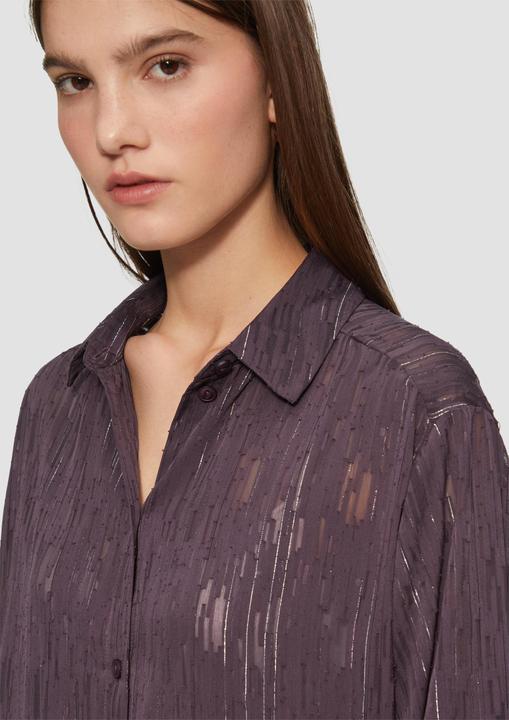 Produktbild s.Oliver Bluse Leicht transparente Longbluse mit Glanzeffekten (36)