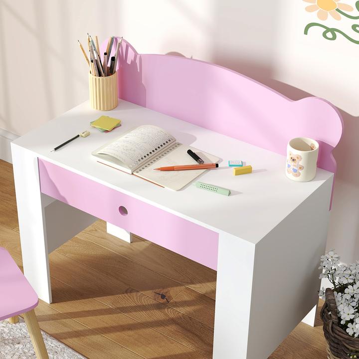 Immagine prodotto Aiyaplay Kinderschreibtisch Set MDF, Kiefernholz Rosa (Dinette per bambini)
