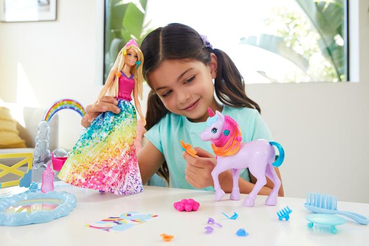 Actual product image Barbie Dreamtopia doll and unicorn