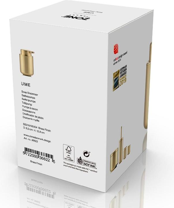 Actual product image Zone Denmark Seifenspender Zone Ume, 0.25 ml, Gold, Fassungsvermögen