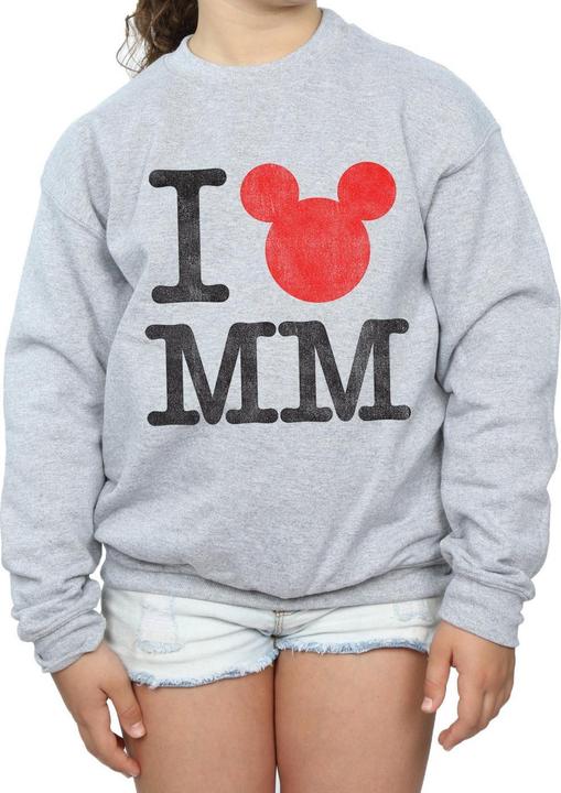 Produktbild Disney Mickey Mouse I Love Mickey Sweatshirt Mädchen (140, 146)
