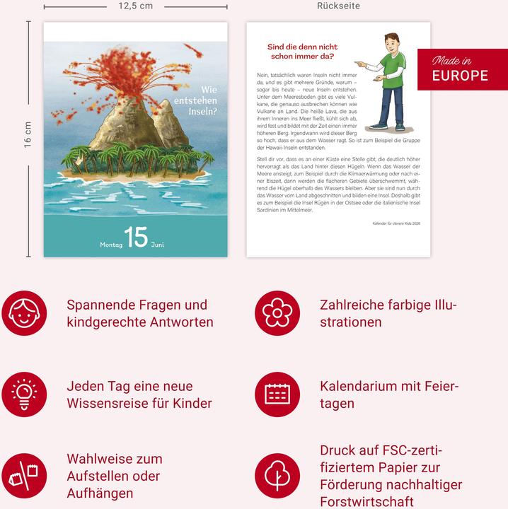 Actual product image Harenberg Kalender für clevere Kids Tagesabreisskalender 2026