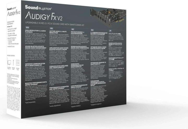 Immagine prodotto Creative Sound blaster audigy fx v2 5.1 canali integrati PCI-E (Mini PCI Express)