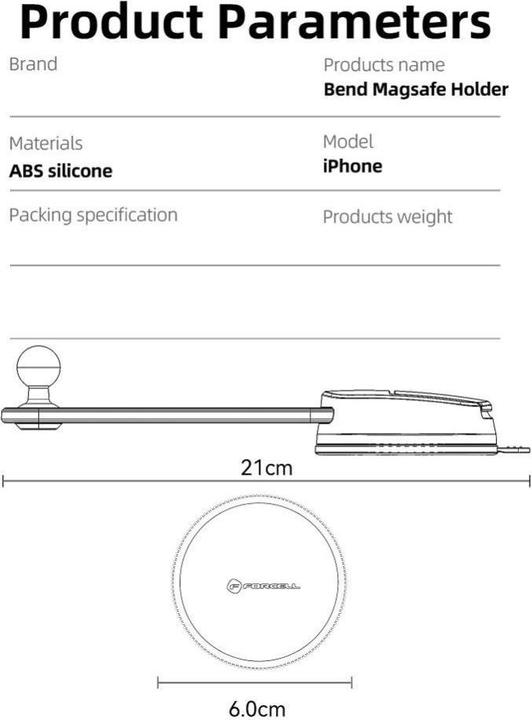 Actual product image Forcell F-Grip MagFlex uchwyt samochodowy do szyby/deski kompatybilny z MagSafe czarny