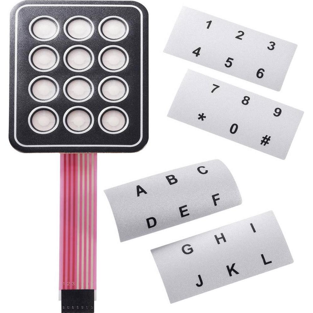 APEM Tastenfeld 4x4 selbstklebend, Taster + Schalter, Silber