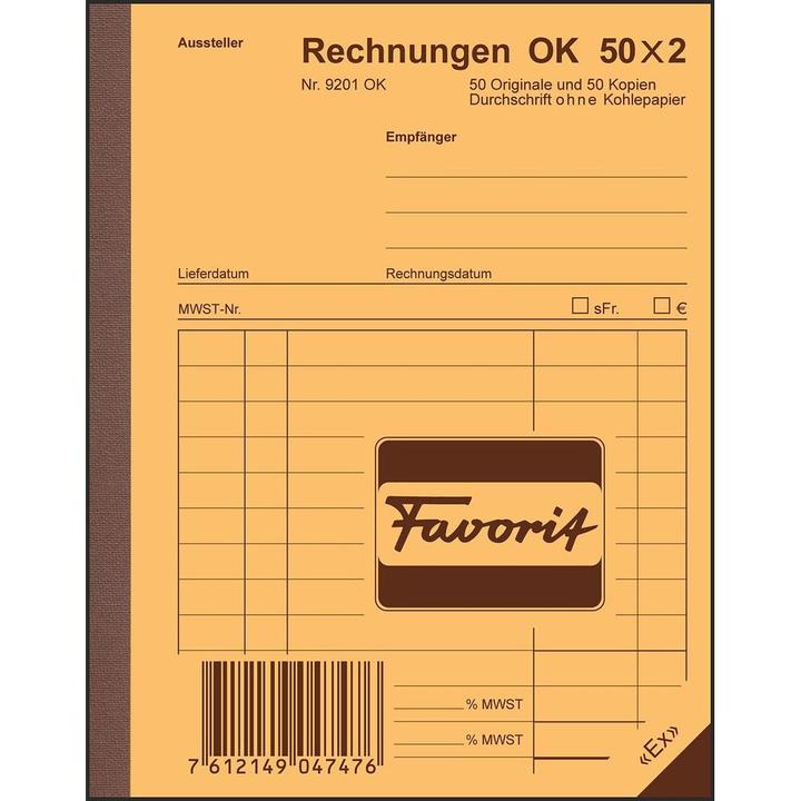 Produktbild Favorit Durchschreibebuch Rechnungen mit Selbstdurchschreibepapier (100 x)