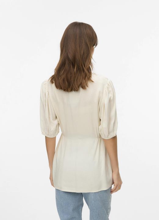 Image du produit Mamalicious Normal geschnitten Mandarin Kragen Elastische Bündchen Ballonärmel Top Bluse (M)