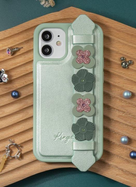 Immagine prodotto Kingxbar La custodia Sweet Series è decorata con cristalli Swarovski originali per l'iPhone 12 mini verde (Apple iPhone 12 mini)
