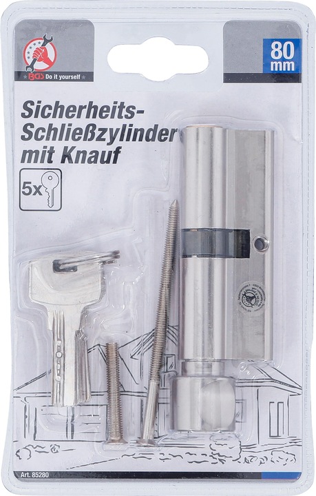 Actual product image BGS Security Cylinder Lock | with Rotary Knob | 80 mm (Cylinder key)