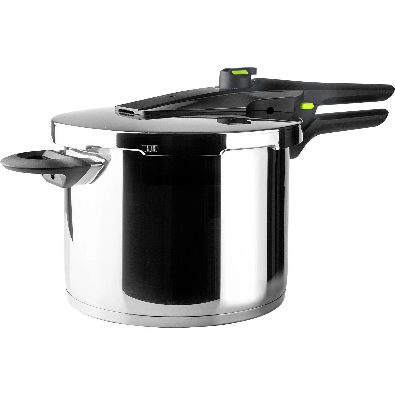 Ibili Schnellkochtopf Exklusiv 22 x 16.5 cm Ideal für schnelles und effizientes Kochen, Padella + Pentola, Nero, Verde