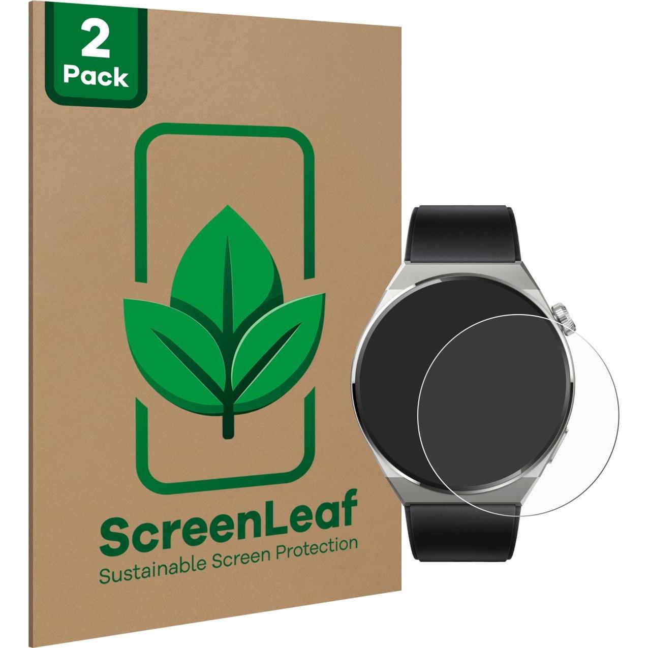 ScreenLeaf Schutzfolie nachhaltiger Displayschutz Displayschutzfolie Folie Klar Transparent, Smartwatch Schutzfolie, Tra...