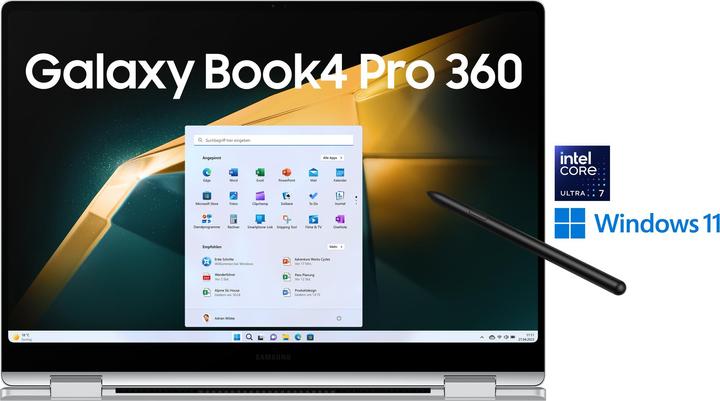 Actual product image Samsung Galaxy Book4 Pro 360 (15.98", Intel Core Ultra 7 155H, 16 GB, 512 GB, DE)