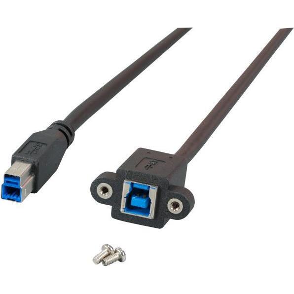 EFB Elektronik K5264SW.0,5 0.5m USB B USB B Männlich Weiblich Schwarz USB Kabel (K5264SW.0,5) (0.50 m, USB 3.2 Gen 1), U...