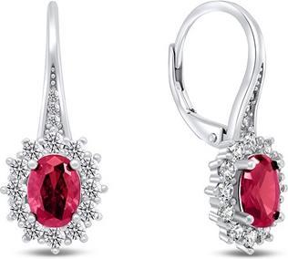 Produktbild Brilio Silver - Luxury silver earrings with fuchsia zircons EA309WR