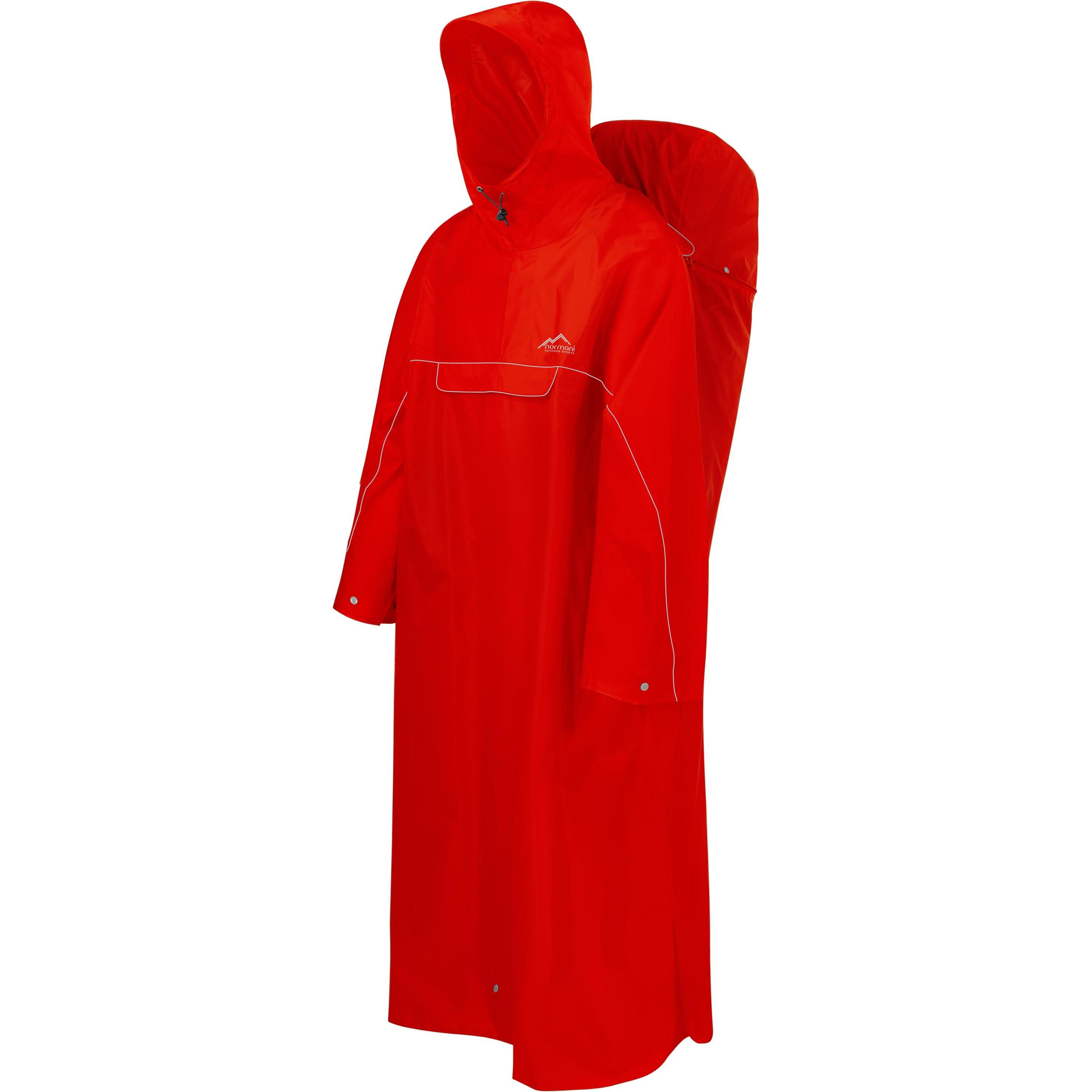 Normani, Unisex, Jacke, Regenponcho Tutunendo (48, 50), Rot, 48, 50