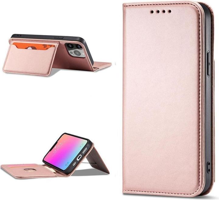 Produktbild Hurtel Magnetkarten-Etui für Samsung Galaxy S23+ Flip-Cover Geldbörsenständer pink (Samsung Galaxy S23+)