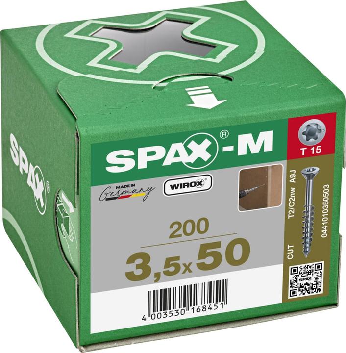 Actual product image Spax Senkkopf T-Star Plus T15 Teilgewinde Cut Wirox (200 Screws per piece, 3.5 x 50 mm)