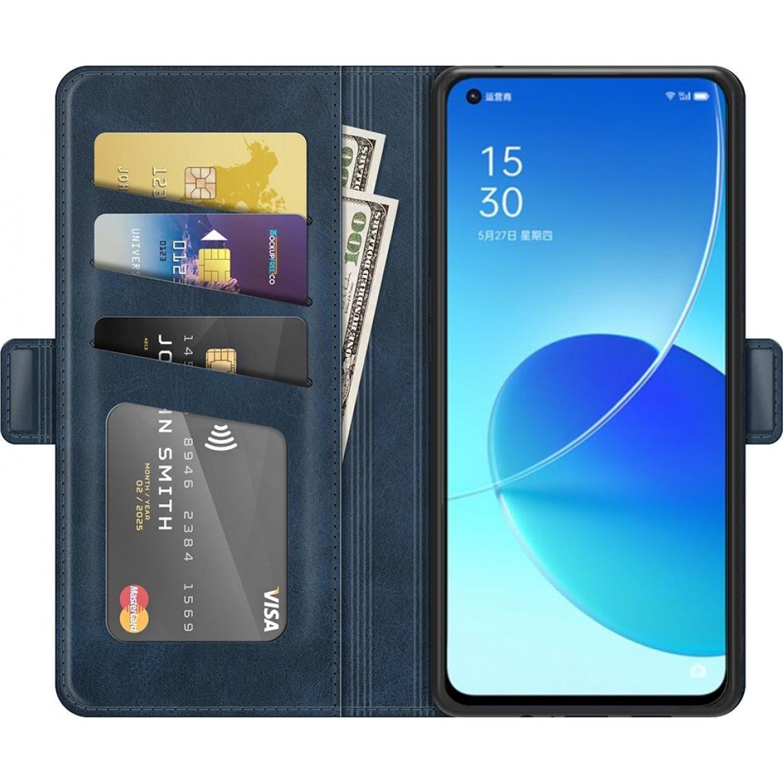 Thumbnail - Screenguard Oppo Reno6 5G CardLounge Lederhülle (Oppo Reno 6 5G), Smartphone Hülle, Blau