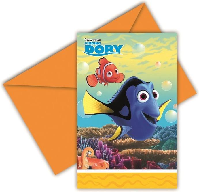 Amscan Carte d'invitation de fête pour enfants Trouve Dory 6 pièces (6 pcs)