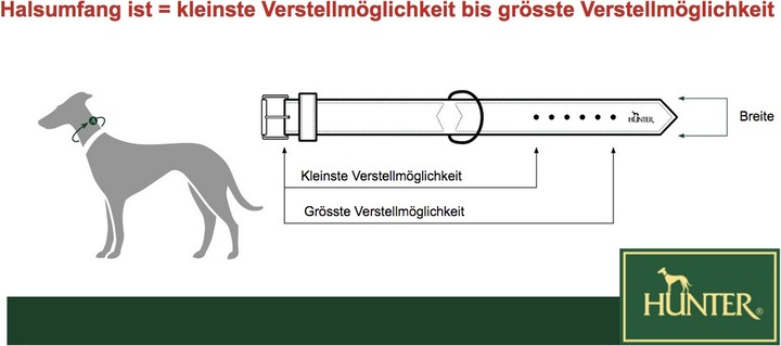 Produktbild Hunter Halsband Softie Alu-Strong Kunstleder Nubuk (L, Hund, Allgemein)