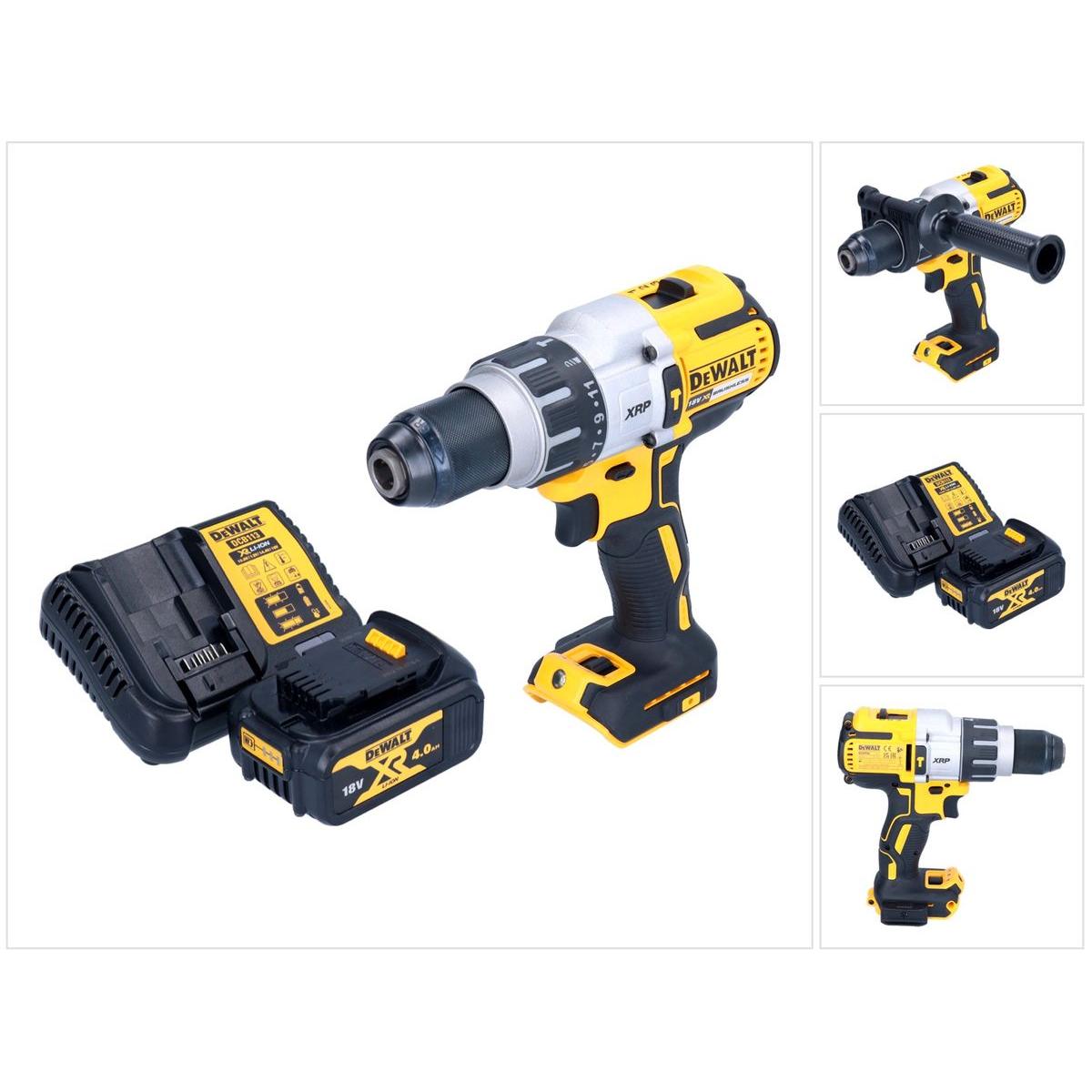 DeWalt, Bohrmaschine + Akkuschrauber, DCD 996 M1 Akku Schlagbohrschrauber 18 V 95 Nm Brushless + 1x Akku 4,0 Ah + Ladege...