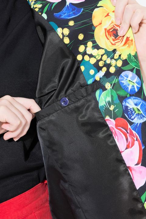 Produktbild Ulla Popken Blazer, Blütenmuster, Reverskragen, farbiges Futter (42)