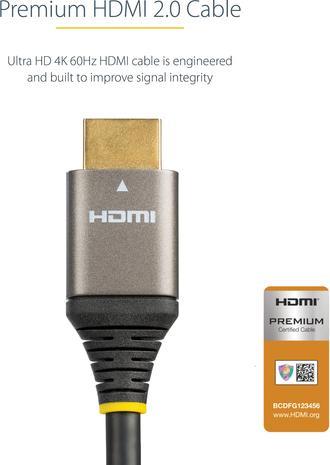 Immagine prodotto StarTech .com Cavo HDMI 2.0 certificato Premium da 1m (1 m, HDMI, 2.0b)