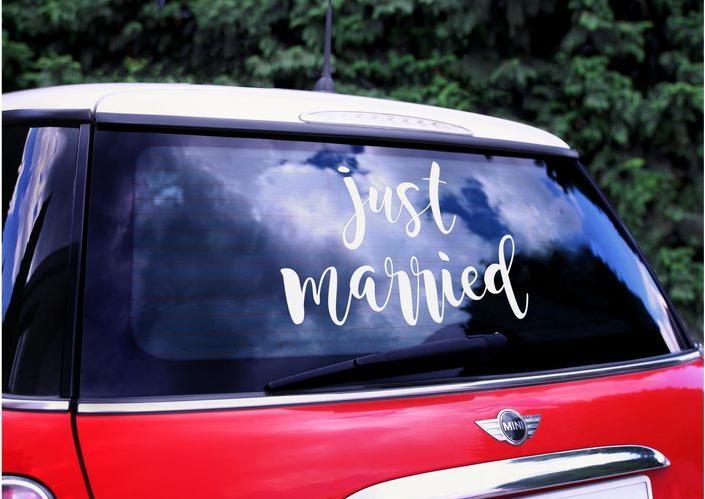 Produktbild Partydeco Auto Sticker Just Married (1 Stk.)