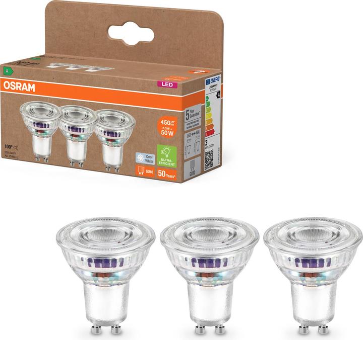 Osram LED-Reflektorlampe (GU10, 450 lm, 3x)