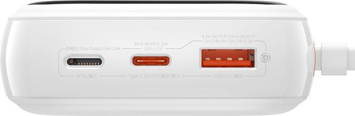 Actual product image Baseus Powerbank Qpow PRO with cable, 20000mAh, 20W (White) (20000 mAh, 76 Wh)