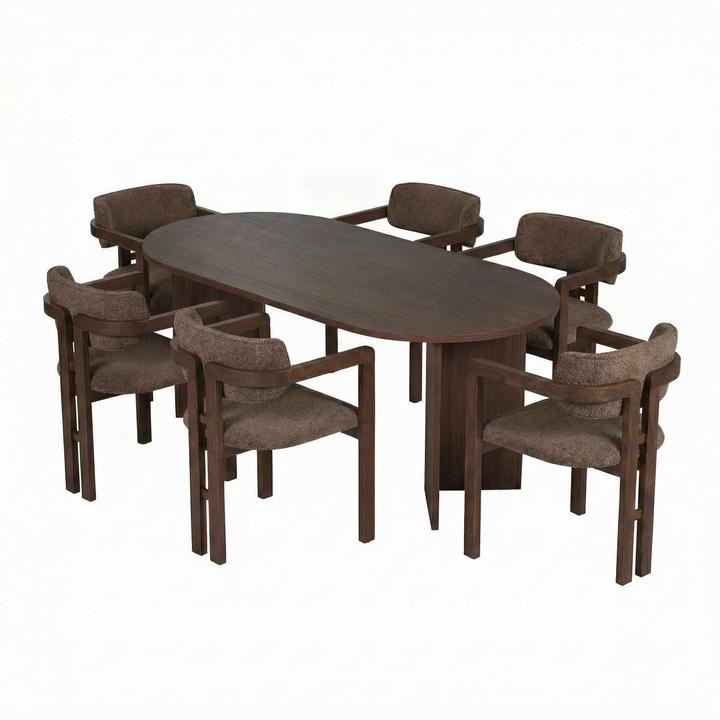 Nordure Meridia 6 Dining Table & Chairs Set (7 Pieces) (Bois)