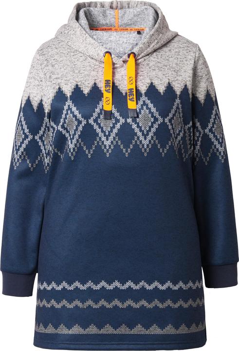 Immagine prodotto Laurasøn Pullover lungo in maglia e pile con stile norvegese, cappuccio e maniche lunghe (54)