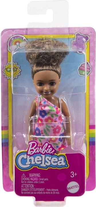Actual product image Mattel Chelsea doll (brunette) in flower print dress, toys for children over 3 years old