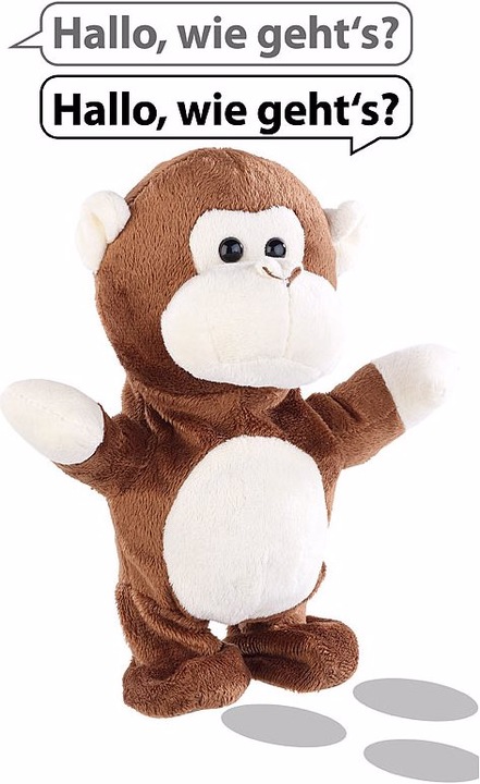 Produktbild Playtastic Sprechender Plüsch-Affe mit Mikrofon (11 cm)