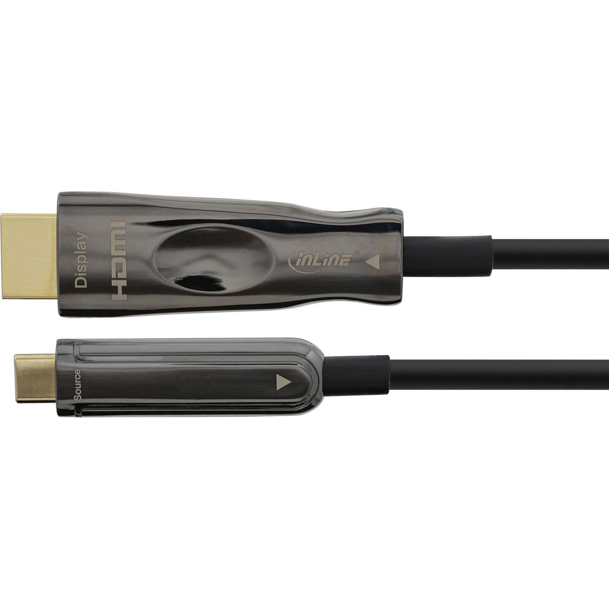 Thumbnail - InLine USB Ekranas AOC-Kabel, USB-Typ-C-Stecker auf HDMI-Stecker (DP-Alt-Modus), 15 m (15 m, HDMI), Video Kabel