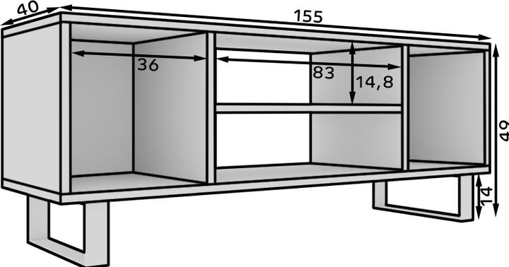 Image du produit ADRK Furniture TV-Schrank Lofter Fischgrät 155 cm (155 x 40 x 49 cm)