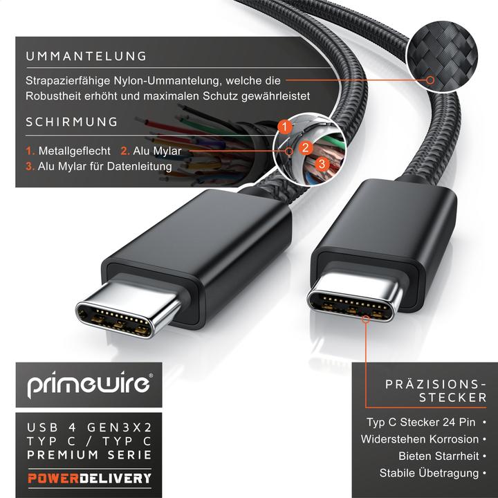 Actual product image Primewire USB C – USB C (0.80 m, USB 4.0, 100 W)