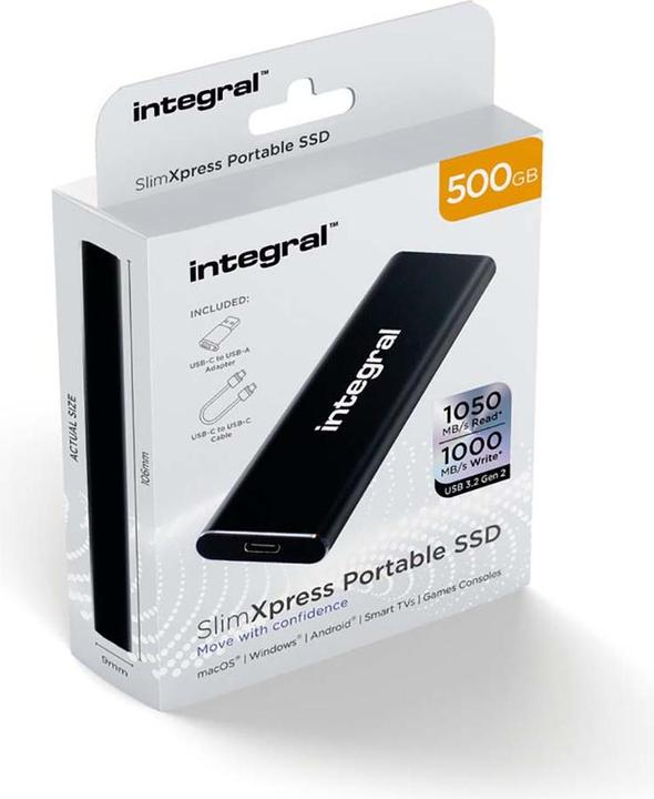 Immagine prodotto SlimXpress SSD portatile 500 GB Nero (0.50 TB)