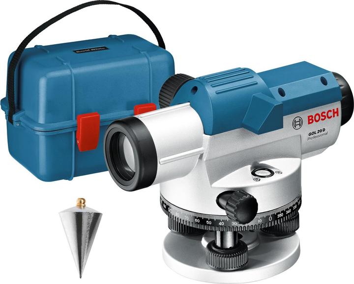 Allen key, Transport case (1 600 A00 0LF), Lens protector, Plumb bob, Adjusting mandrel