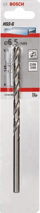 Actual product image Bosch Professional Zubehör Metal drill HSS-G, DIN 340, 6.5 x 97 x 148 mm, 1-pack (6.5 mm)