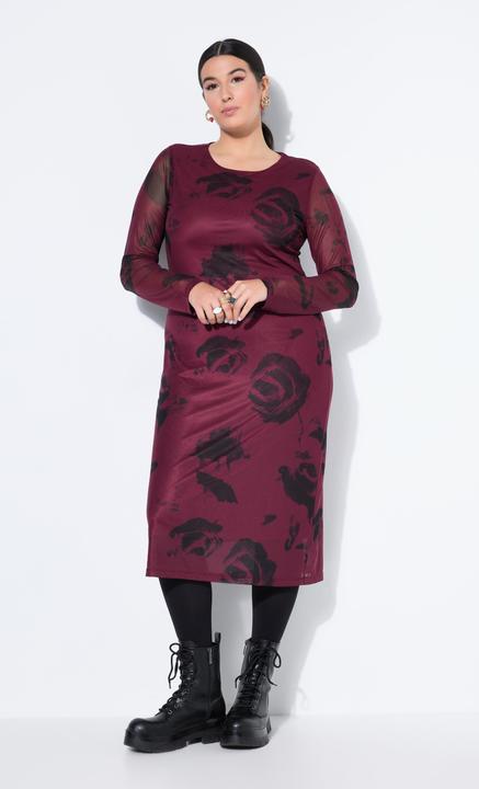 Produktbild Studio Untold Maxikleid, Slim Shape, Mesh mit Motiv, Langarm (46)