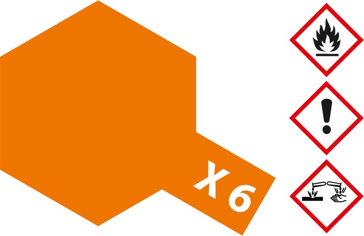 Actual product image Tamiya X-6 Orange glossy 23 ml