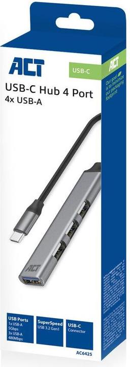 Actual product image USB-C hub 3.0, 4 port USB-A (USB-C, 4 Ports)