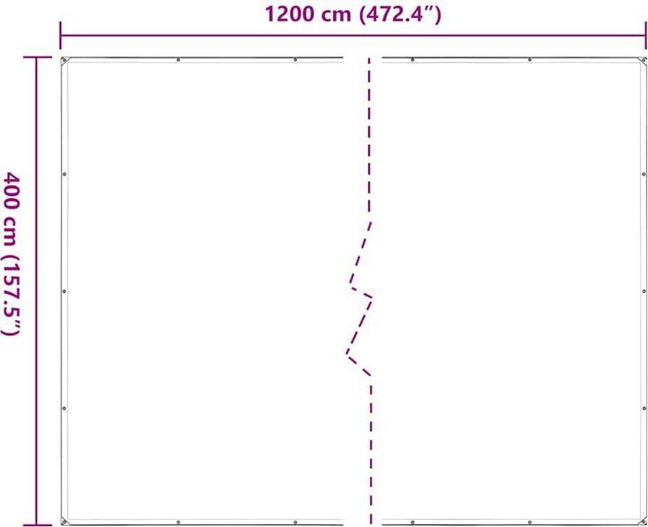 Immagine prodotto vidaXL Telone trasparente con occhielli 4x12 m telone trasparente in polietilene (12 x 4 m)