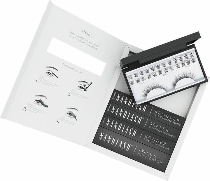 Produktbild NoName DIY Wimpernverlängerung Starter Kit Cluster Lashes mit Bonder, Sealer, Entferner, Applikator (Künstliche Wimpern)