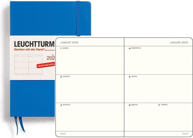 Image du produit Leuchtturm1917 Phare 1w/2s Medium Hc Sky (A5, 1 semaine / 2 pages)