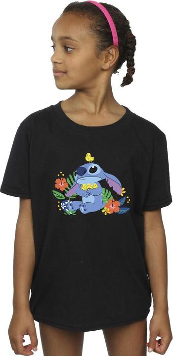 Actual product image Disney Girls Lilo & Stitch Birds Cotton T-Shirt (116)