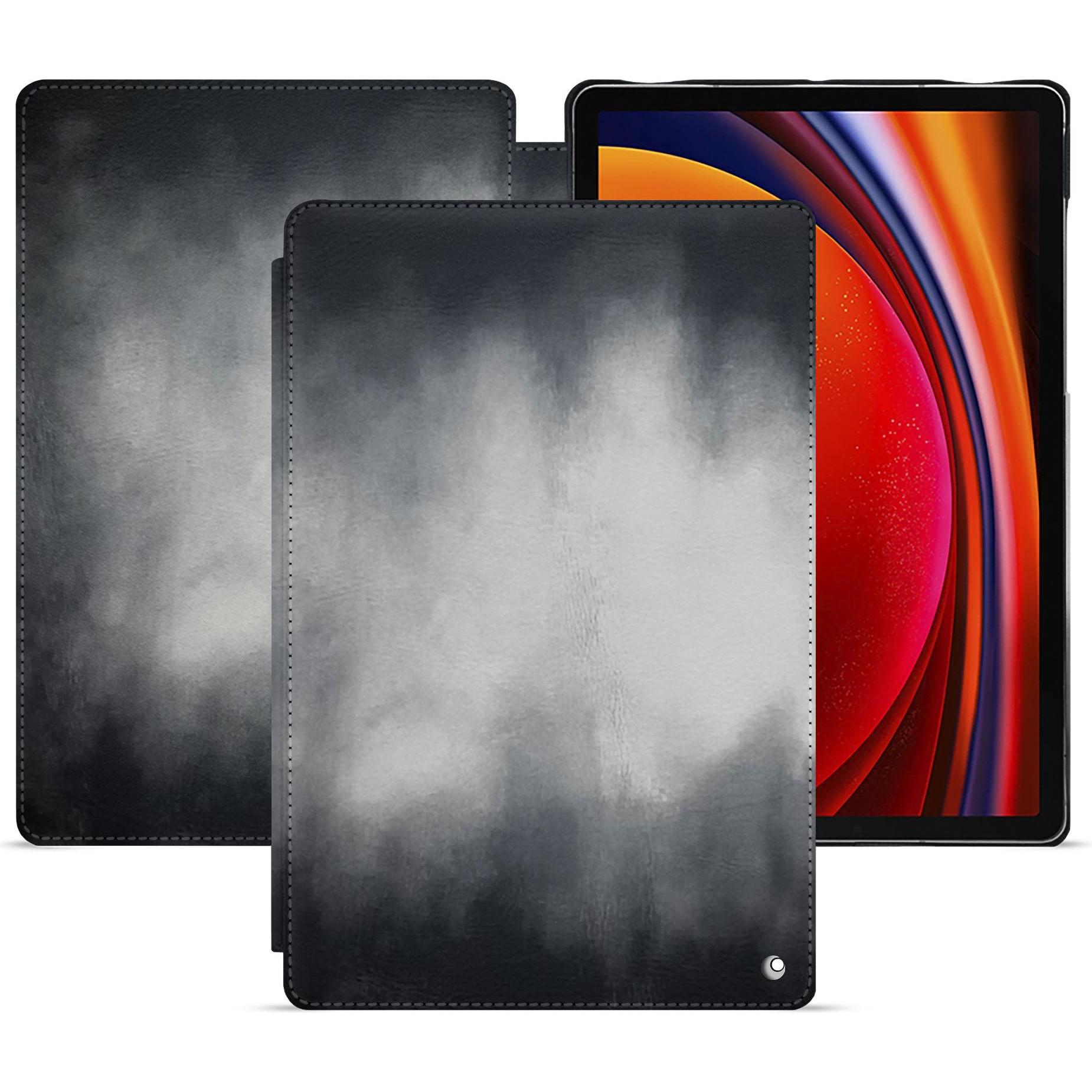Noreve Lederschutzhülle horizontal (Galaxy Tab S9), Tablet Hülle, Grau