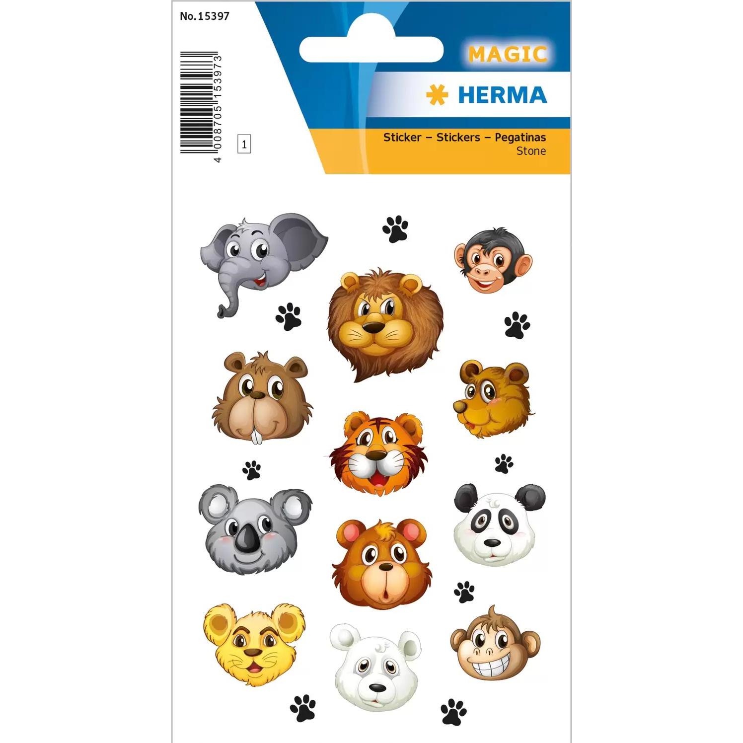 Herma, Sticker, Sticker MAGIC Tiergesichter, Stone