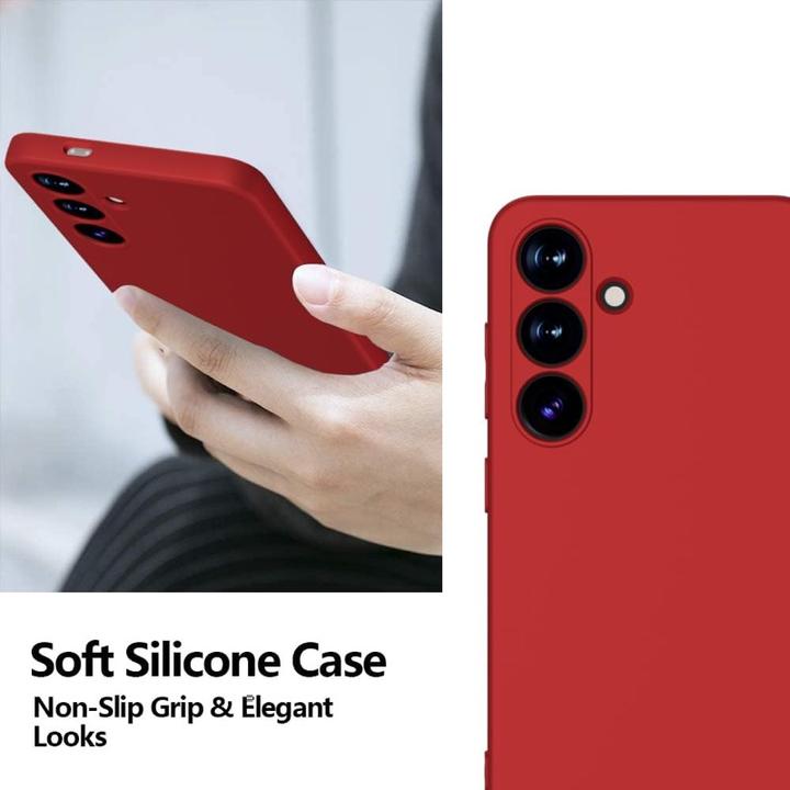 Immagine prodotto X-Level Samsung Galaxy S25 Plus - Custodia posteriore sottile, in silicone, rossa (Samsung Galaxy S25+)